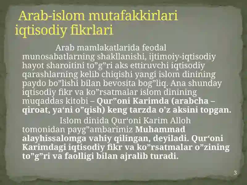 ДАВРИДАГИ ИКТИСОДИЙ ТАЪЛИМОТЛАР МАВЗУСИ 3