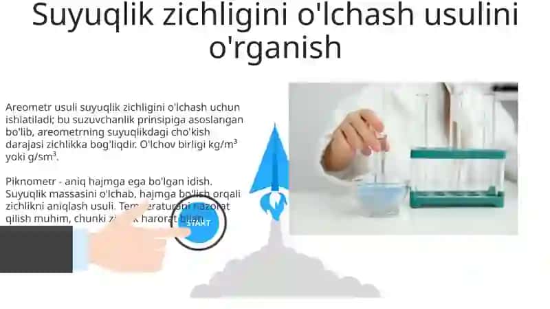Suyuqliklarning zinchligini o‘lchash usulini o‘rganish 3
