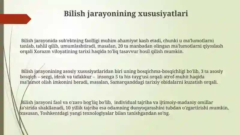 Bilish falsafasi haqida 3