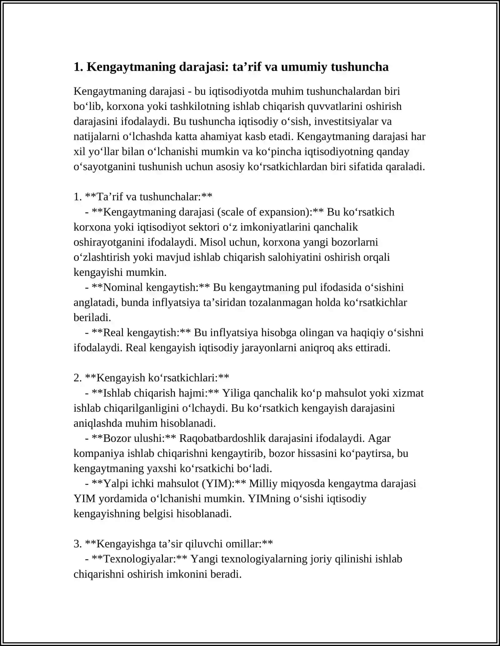 KENGAYTMANING DARAJASI 3