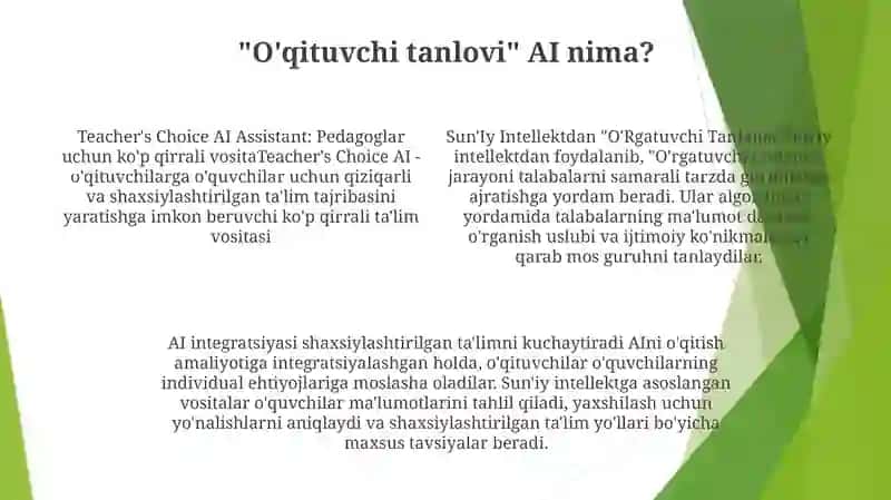 Sun'Iy Intellektdan "O'Rgatuvchi Tanlama" 3