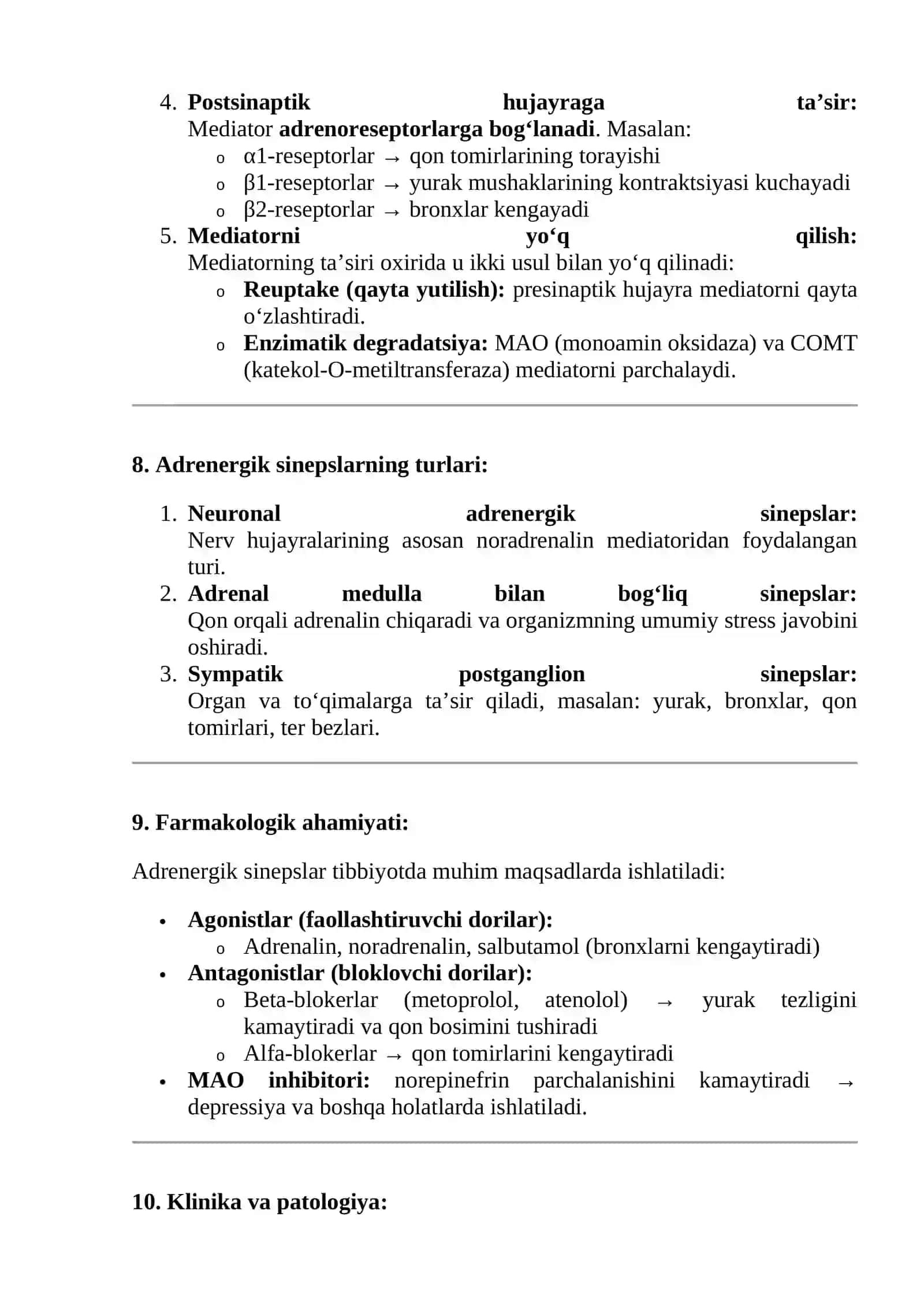Adrenergik sinepslar 3