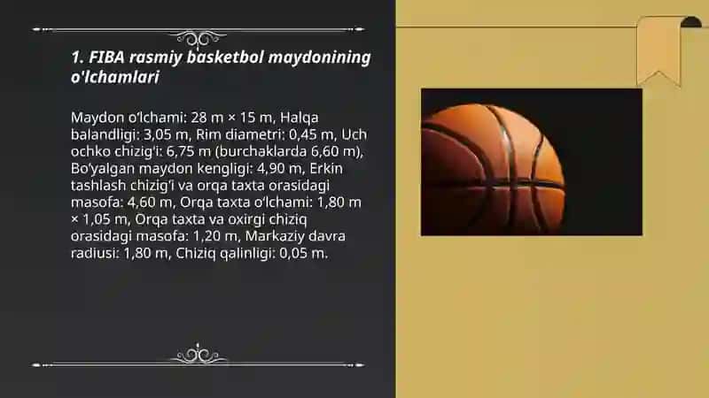 Basketball maydoni o’lchami 3
