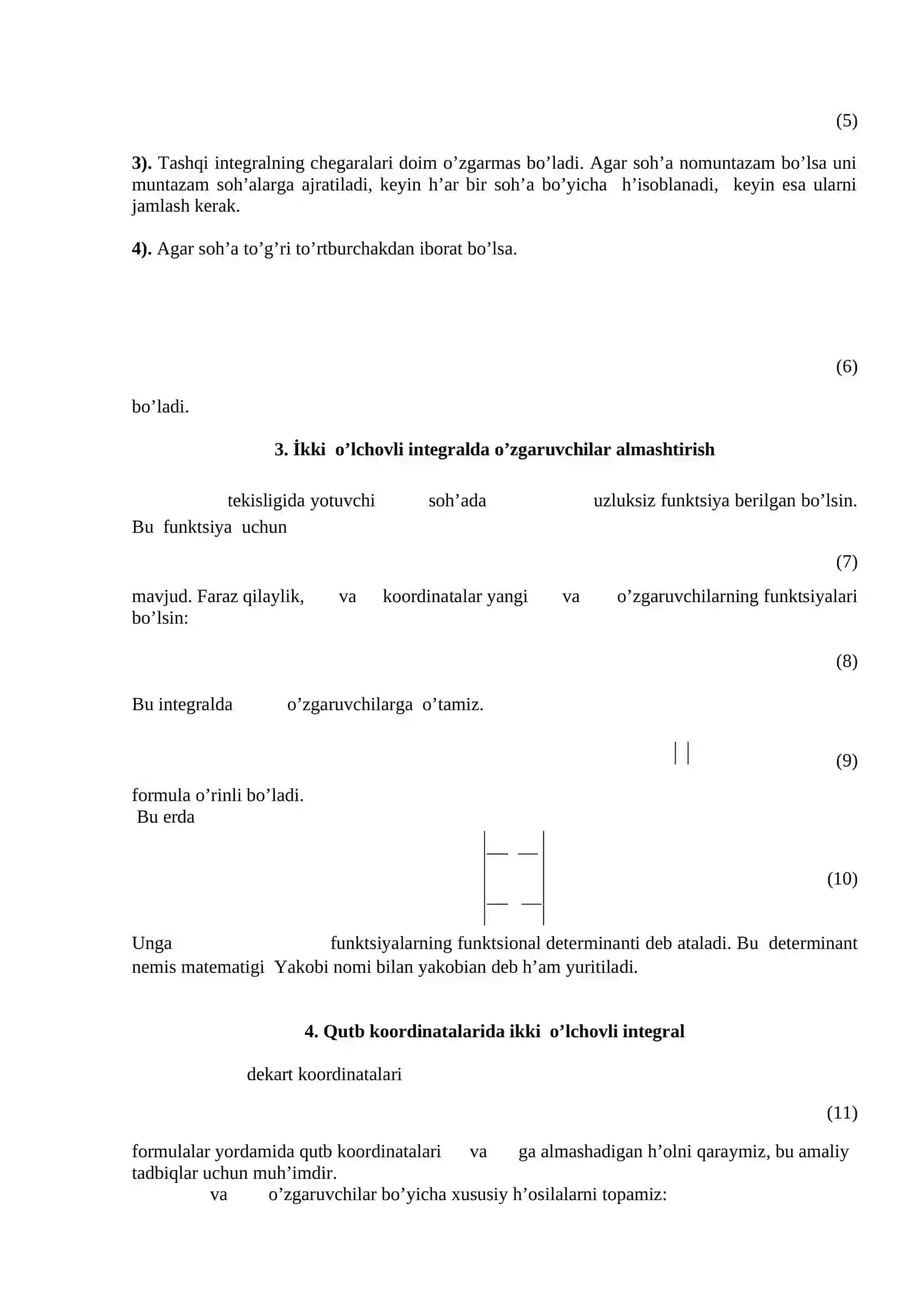 Ikki, uch karrali integrallar va uni hisoblash 3