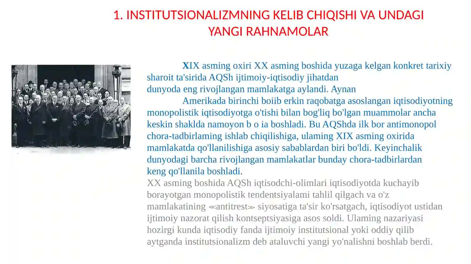 INSTITUTSIONALIZM YO'NALISHI MOHIYATI VA AHAMIYATI 3