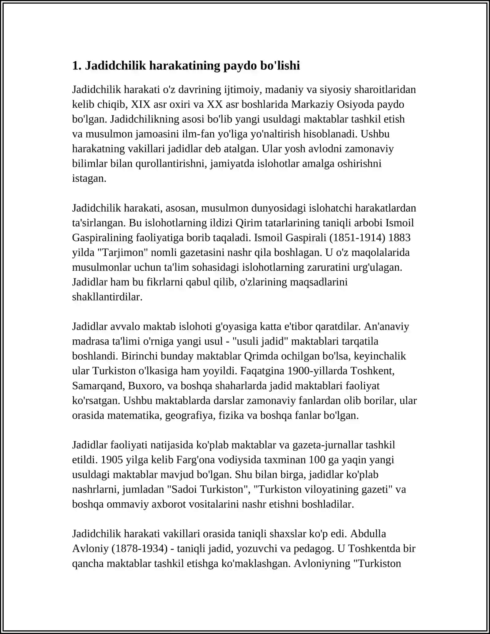 Jadidchilik harakatining paydo bo'lishi 3