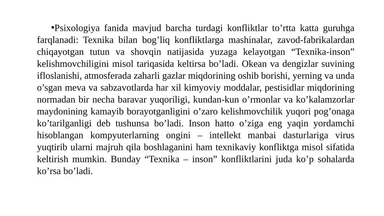 Konfliktlarning turlari va sabablari 3