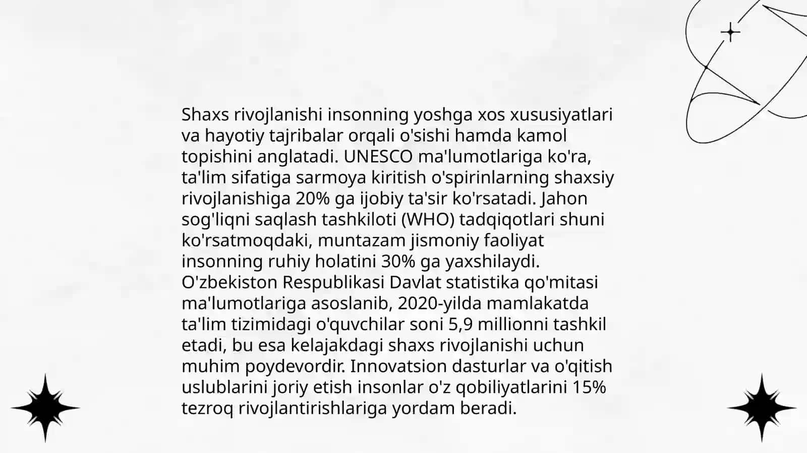 Shaxs rivojlanishi 3