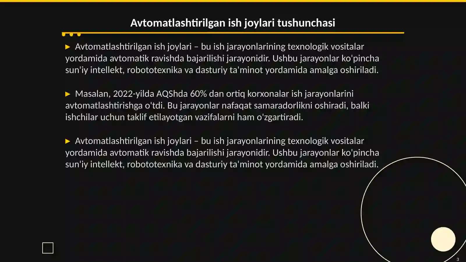 Avtomatlashtirilgan ish joylari 3