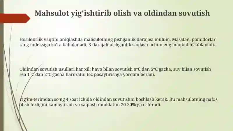 Poliz ekinlari mahsulotlarini saqlash 3