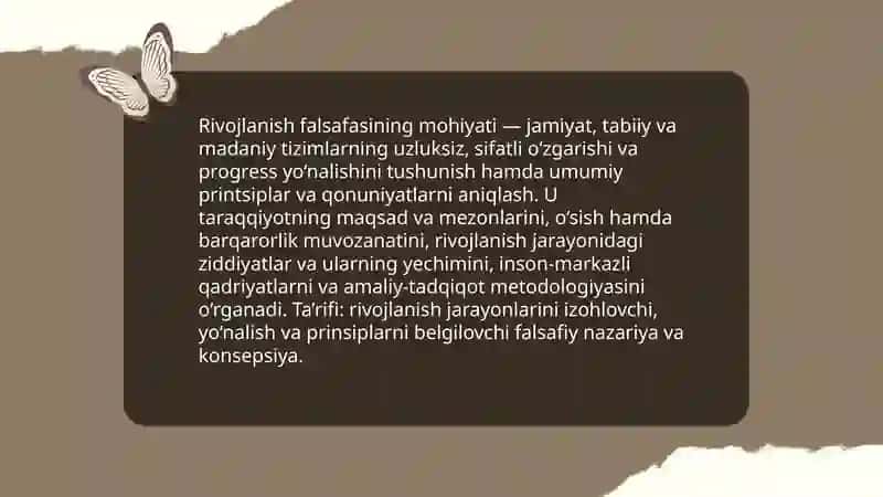 Rivojlanish falsafasi 3