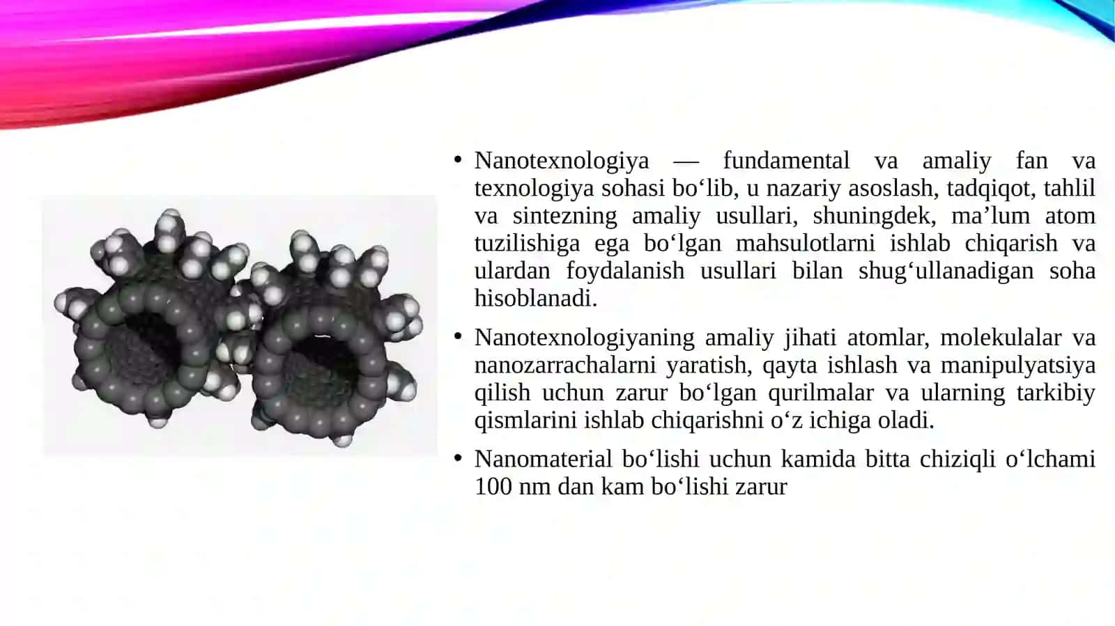 Nanomateryallarni olish usullari va ularning tuzilishini o‘rganish 3