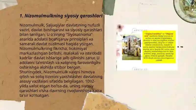 Nizomulmulkning siyosatnoma asari 3