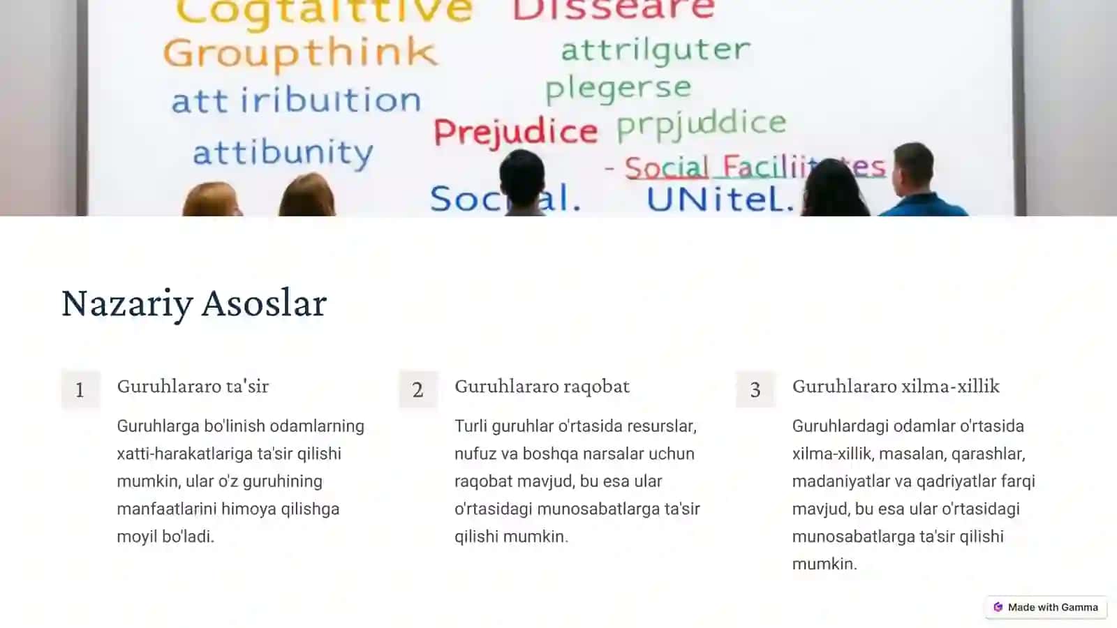 M. Sherif Tajribasi Guruhlararo Munosabatlar 3