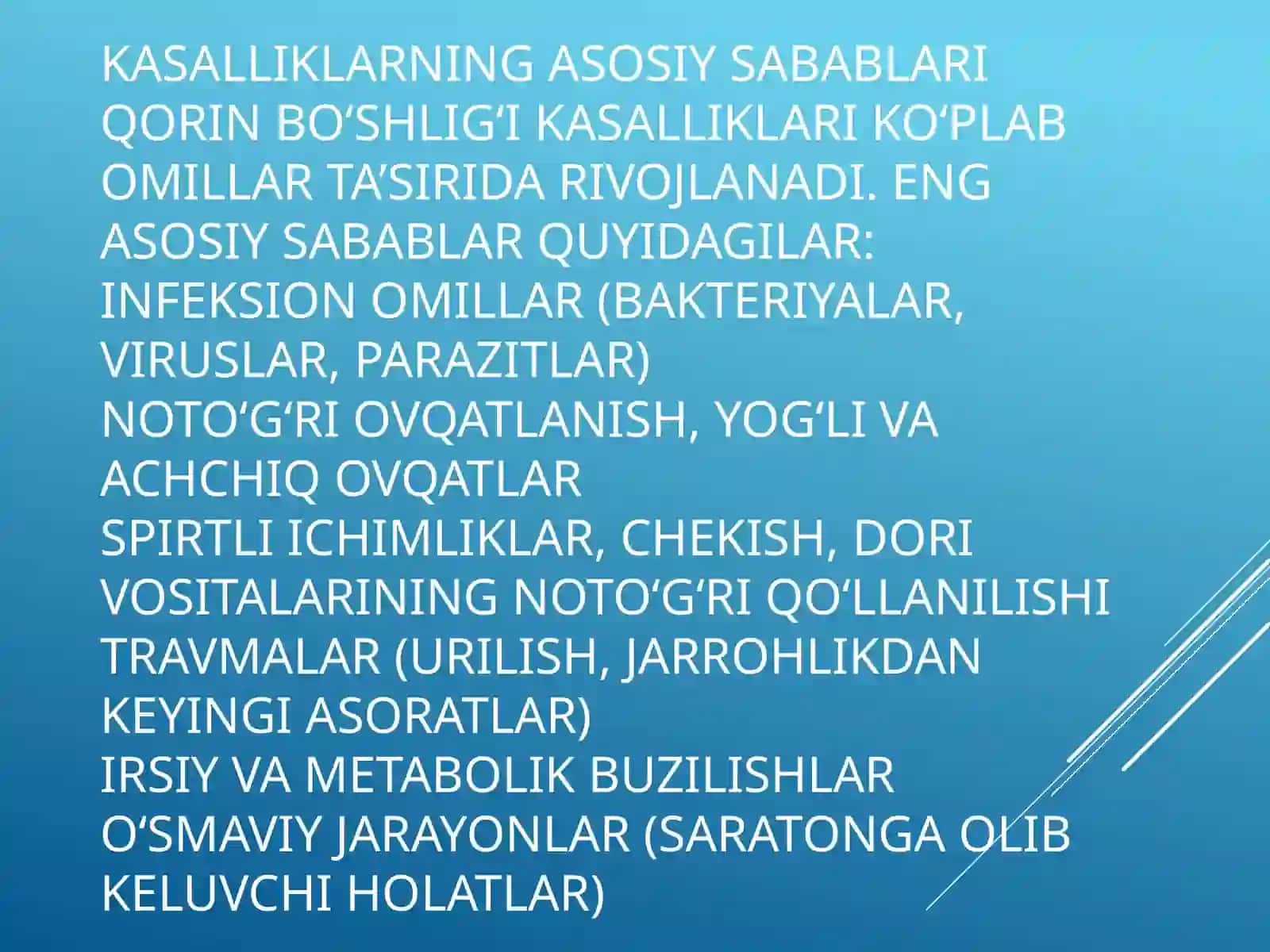 Qorin bo'shligi kasalliklari 3