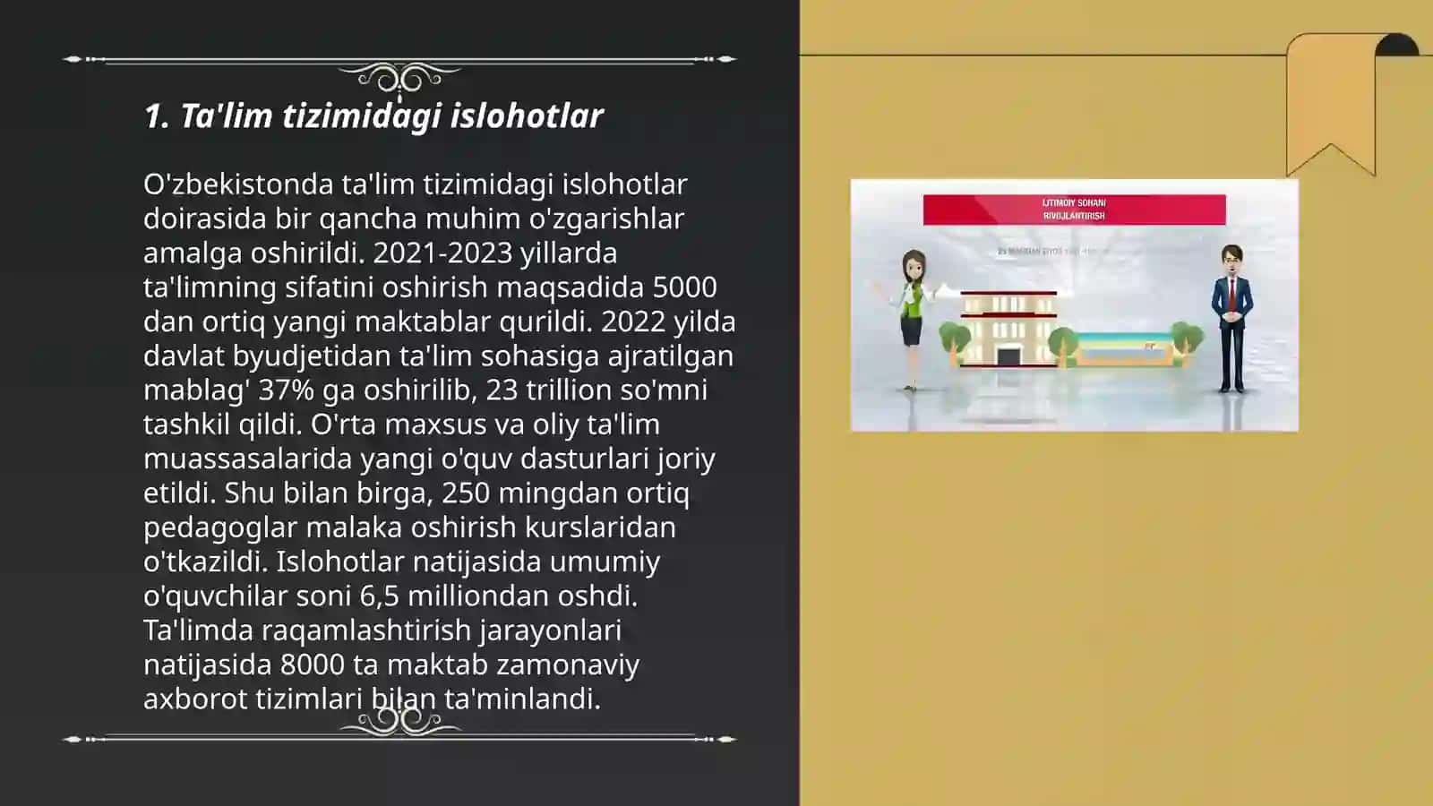 Oʻzbekistonda ijtimoiy sohada amalga oshirilayotgan oʻzgarishlar mazmun va mohiyati 3