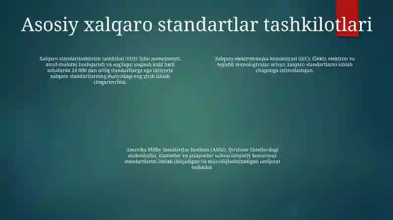 Xalqaro standartlashtirish tashkilotlari 3