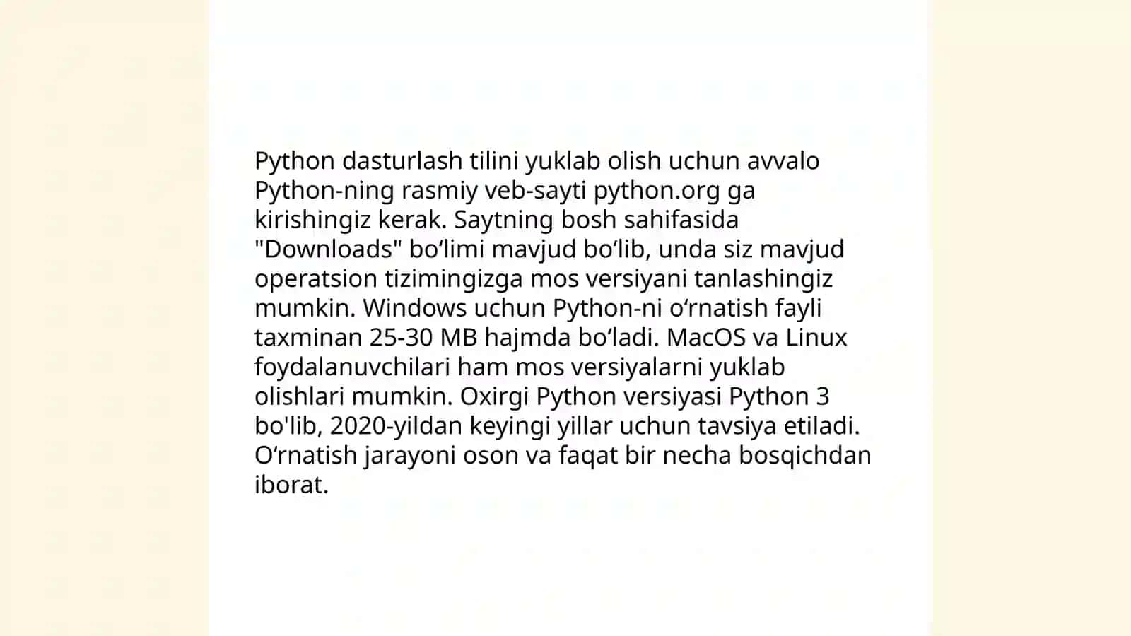 Python dasturlash tilini o‘rnatish va sozlash 3