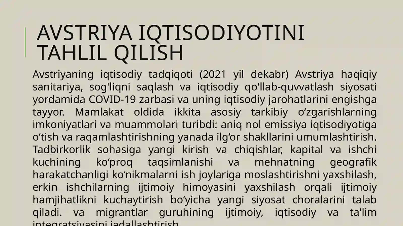 Avstriya iqtisodiyotini tahlil qilish 3