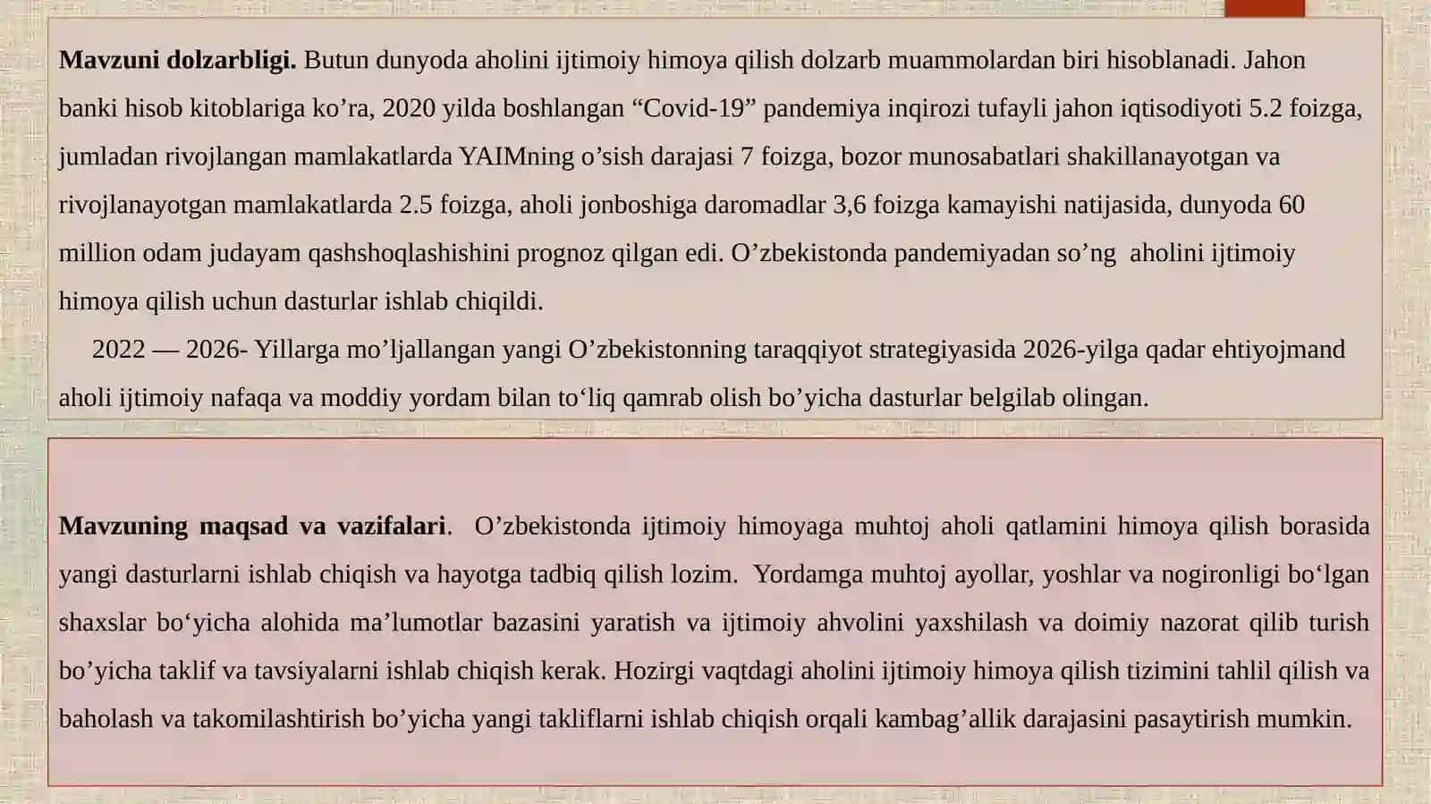 PANDEMIYA SHAROITIDA AHOLINI IJTIMOIY HIMOYA QILISH TIZIMI 3