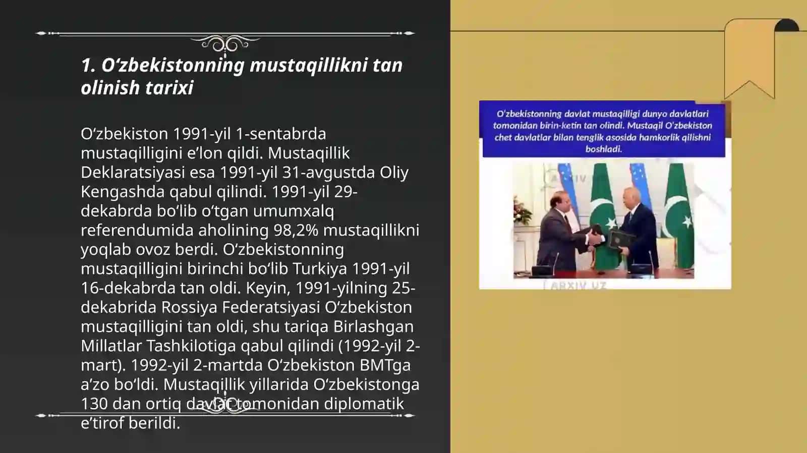Oʻzbekistonning mustaqillikni tan olinish tarixi 3
