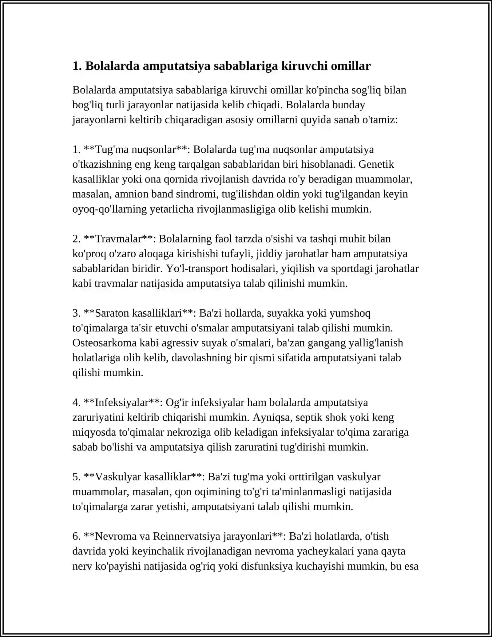 BOLALARDA AMPUTATSIYA 3