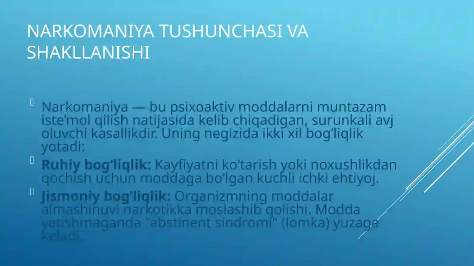Narkomaniya va uning asoratlari 3