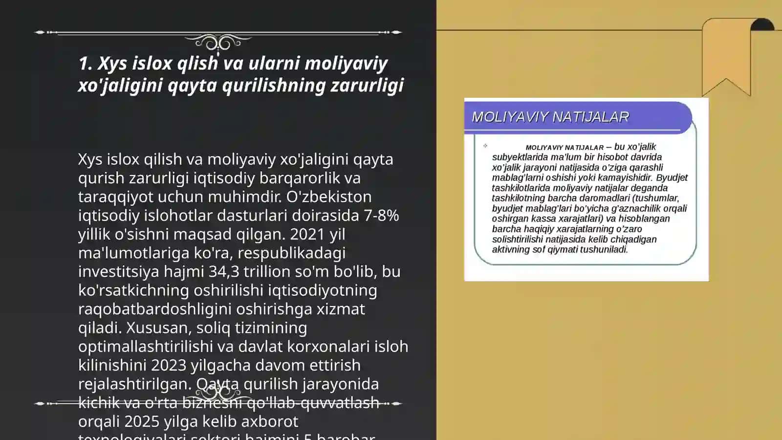 Xys islox qlish tzimida moliyaviy resuslar 3