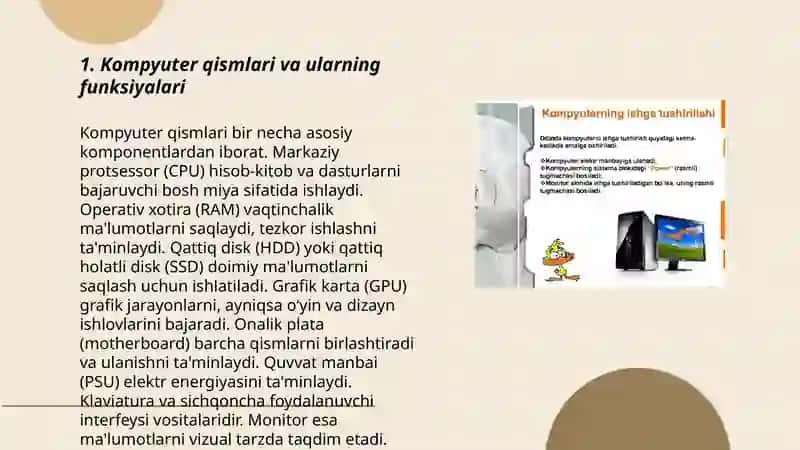 Kompyuter texnik taminoti va uning vazifalari 3