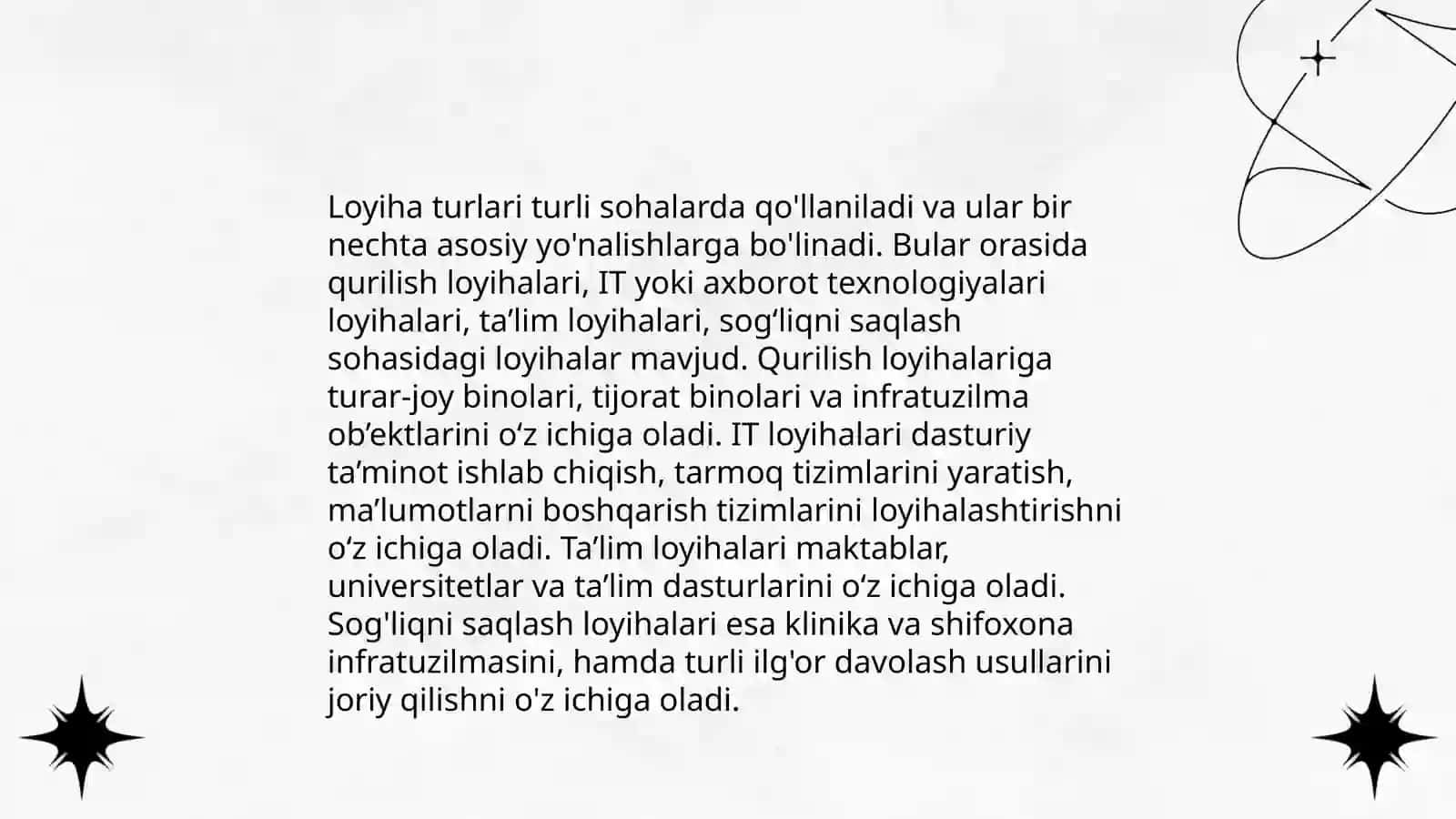 Loyiha ishlari va bosqichlari haqida maʼlumot 3