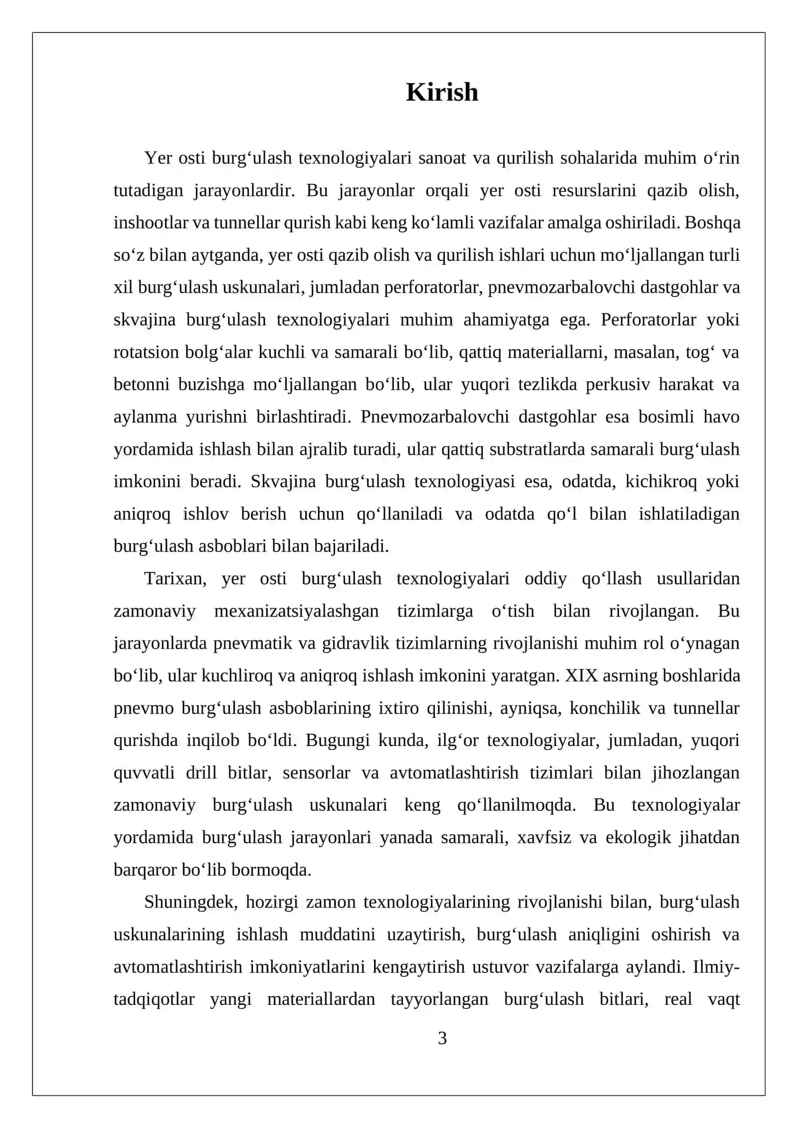 MUSTAQIL ISH YER OSTI BURGʻULASH DASTGOHLARI PERFORATORI BILAN PNEVMOZARBALOVCHI DASTGOH BILAN SKVAJINA BURGʻULASH 3