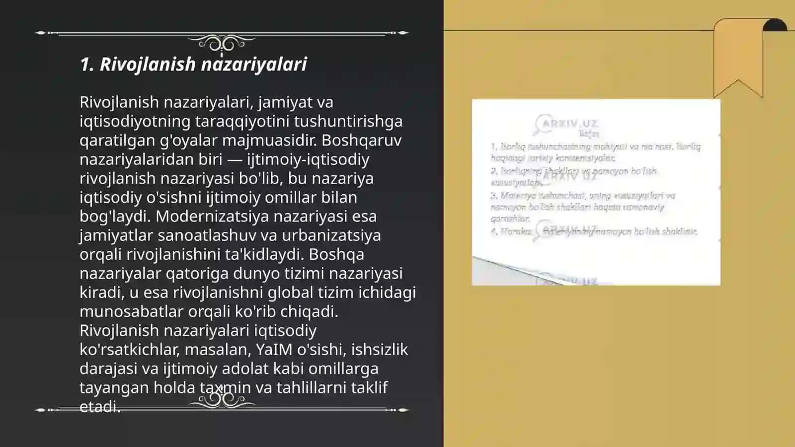 Rivojlanish falsafasi 3