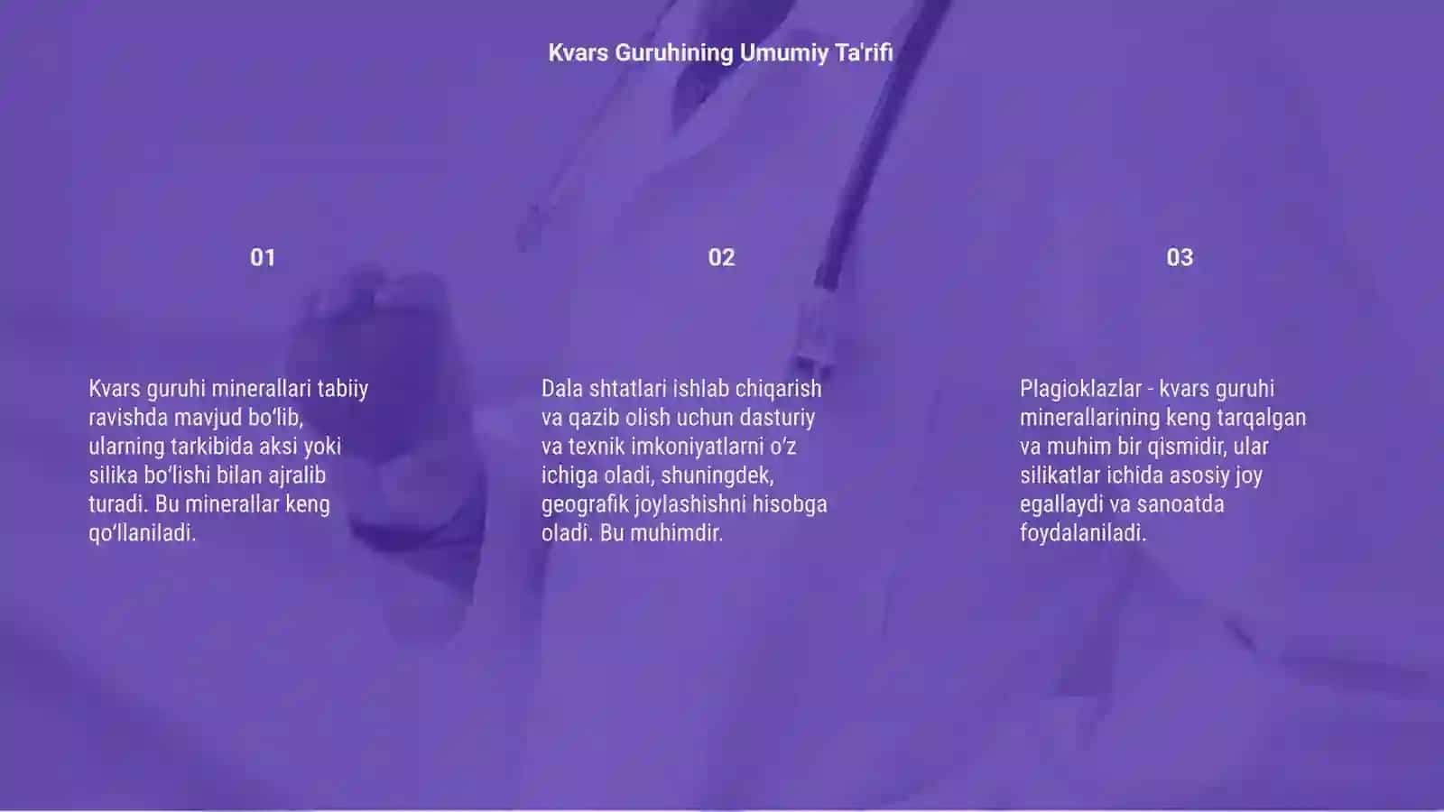 Kvars guruhi minerallarni 3