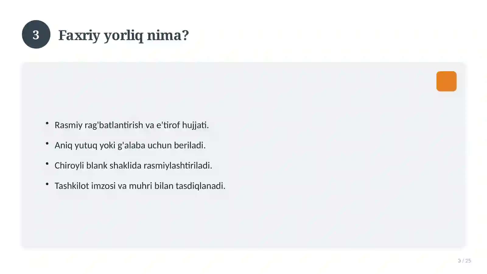 Faxriy yorliq maktab o'quvchilari uchun 3