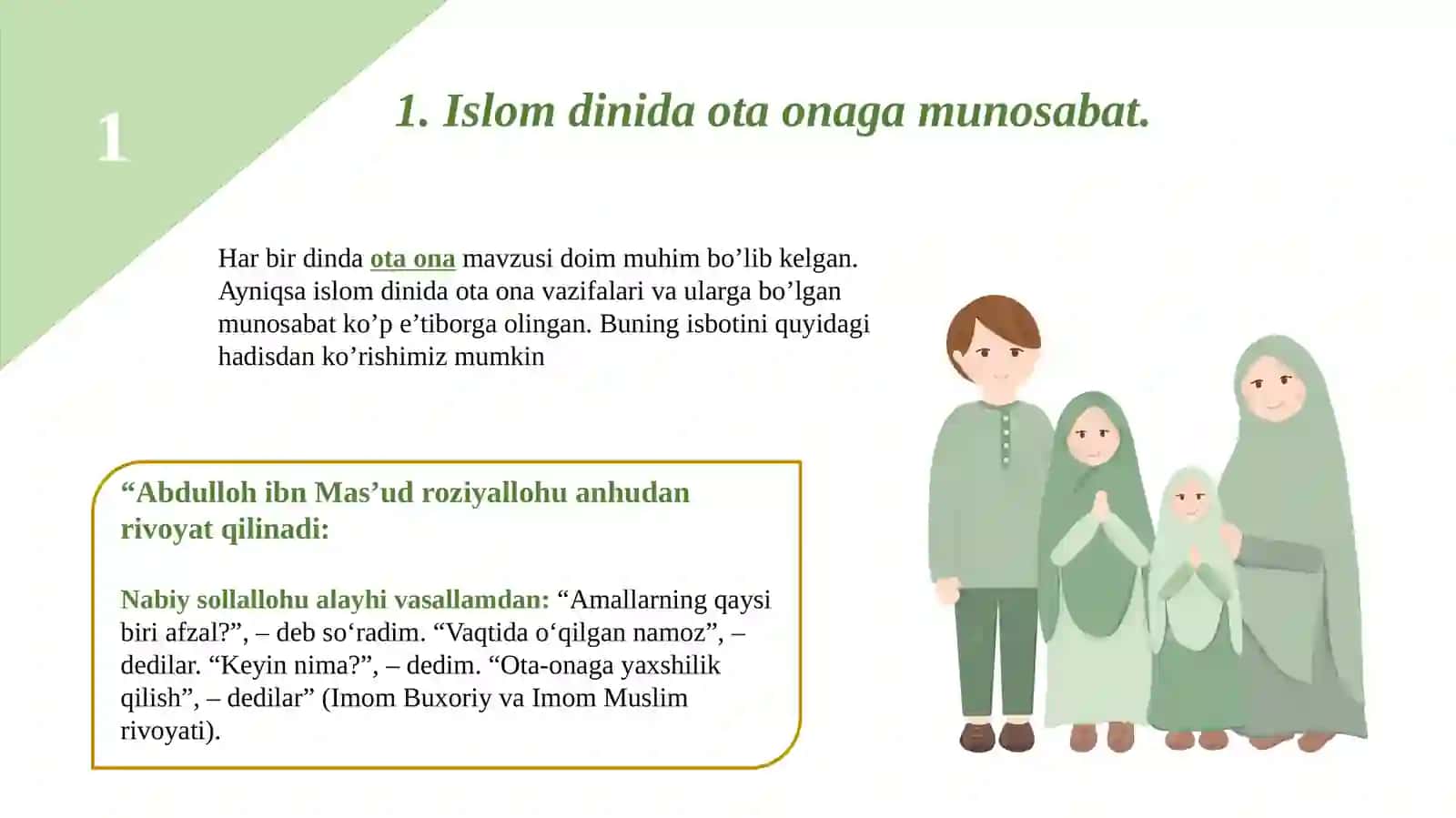 Islom dinida ota - onaga bo’lgan munosabat 3