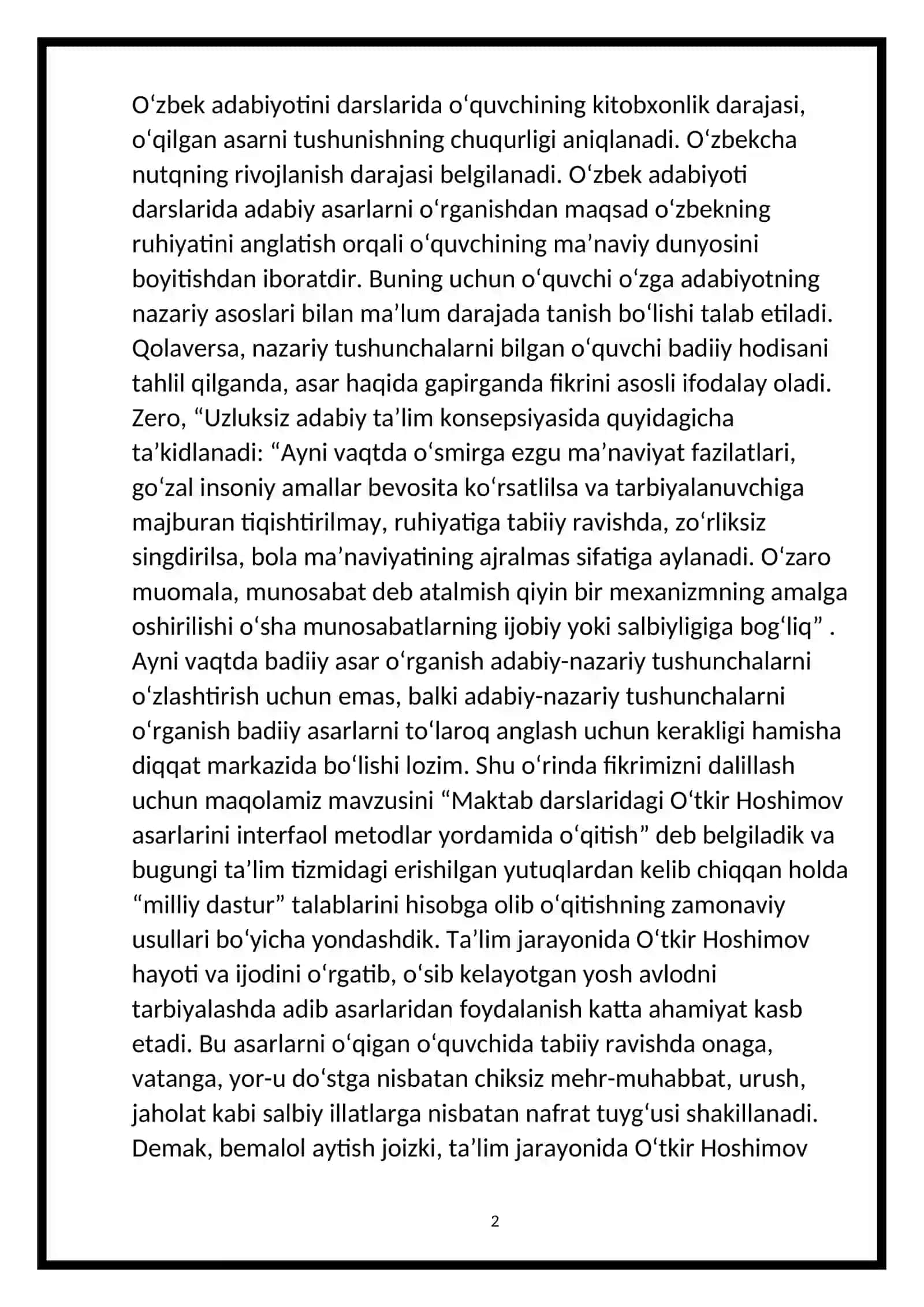 Adabiyot darsida o'qitishning interfaol usullarini va kognitiv rivojlanish strategiyalarini qo’llash 3