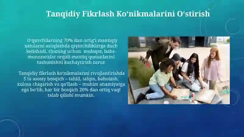 Tanqidiy Fikrlash Koʻnikmalarini Oʻstirish 3