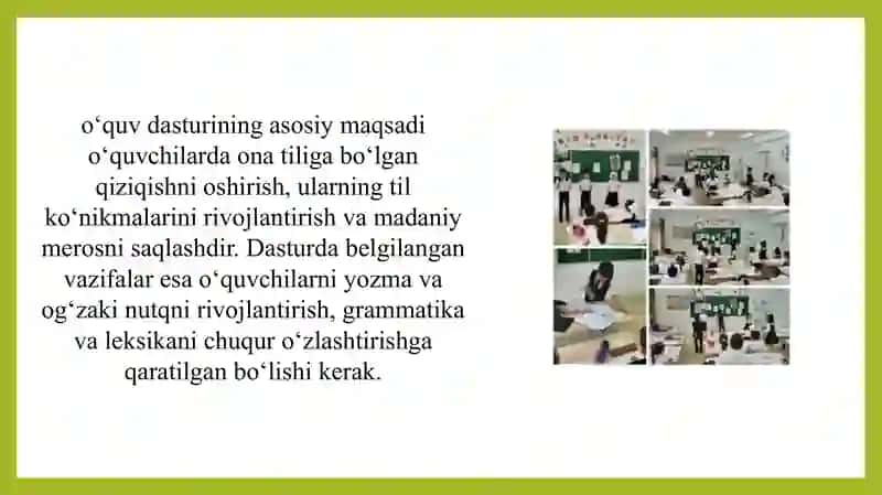 Ona tilini o‘qtishga oid o‘quv dasturlari mazmuni 3