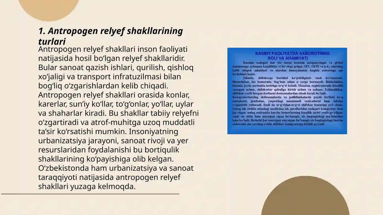 Antropogen relyef shakllari va ularning shakllanishi 3