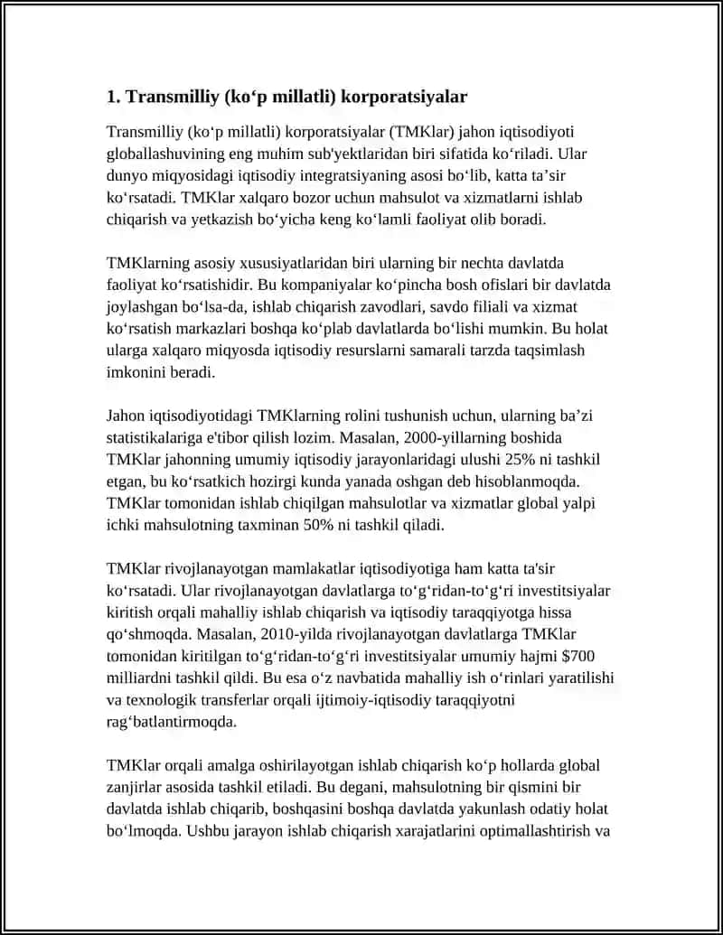 Transmilliy (ko‘p millatli) korporatsiyalar 3