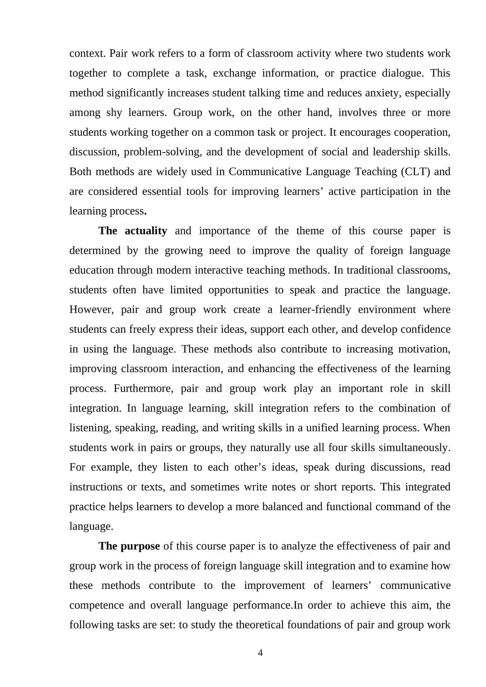 Theoretical aspects of pair and group work in language teaching 3