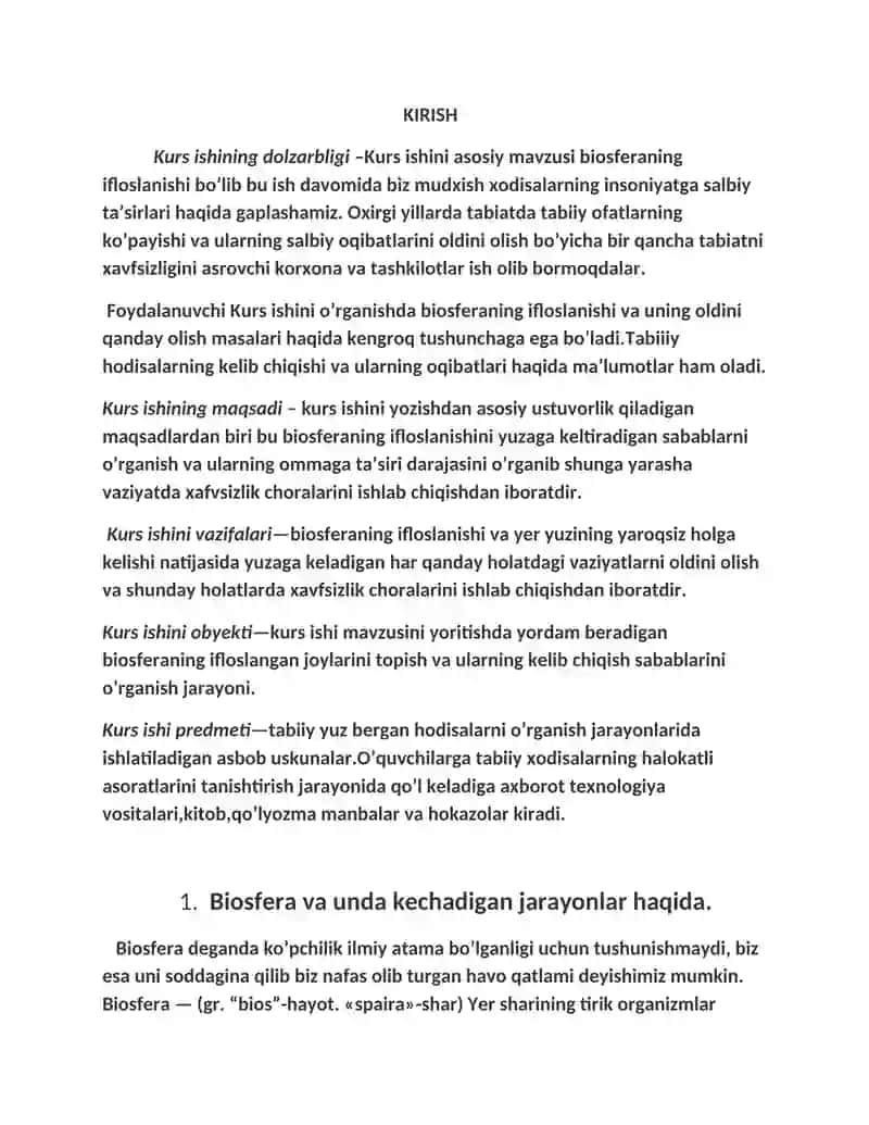 BIOSFERANING IFLOSLANISHI VA UNING OLDINI OLISH MASALASI 3