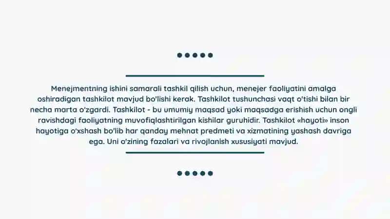 Tashkilotlarni boshqarish. 3