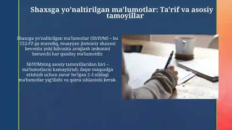 Shaxsga yo'naltirilgan ma'lumotlar 3