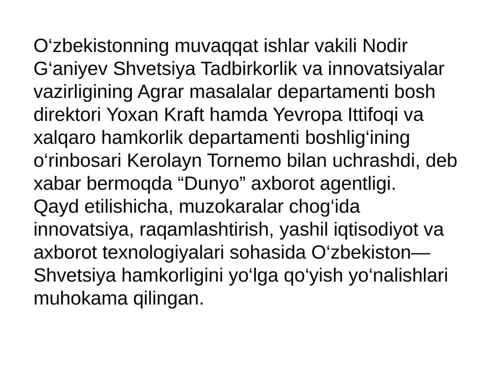 Shvetsariyada yashil iqtisodiyot 3