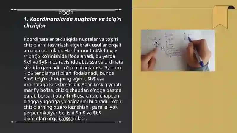 Koordinatalarda nuqtalar va to'g'ri chiziqlar 3