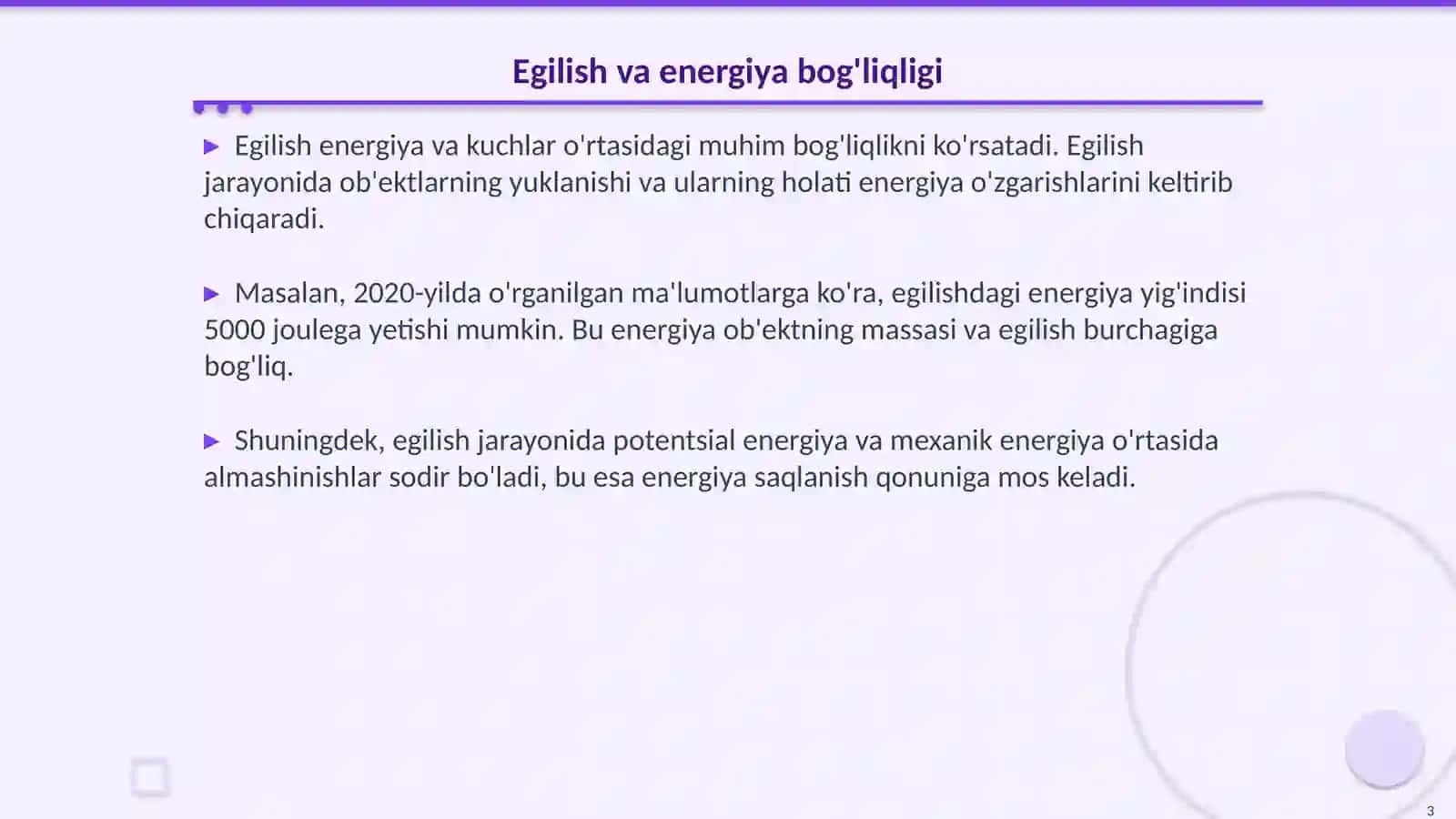 Egilishgadagi potensial energiya 3
