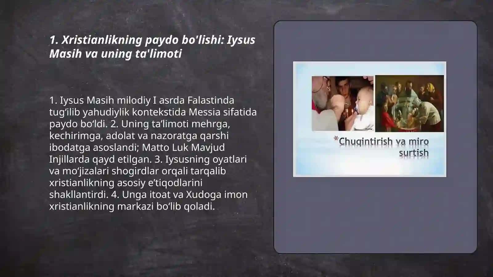 Xristianlik dini paydo bolishi va hozirgi kunda 3