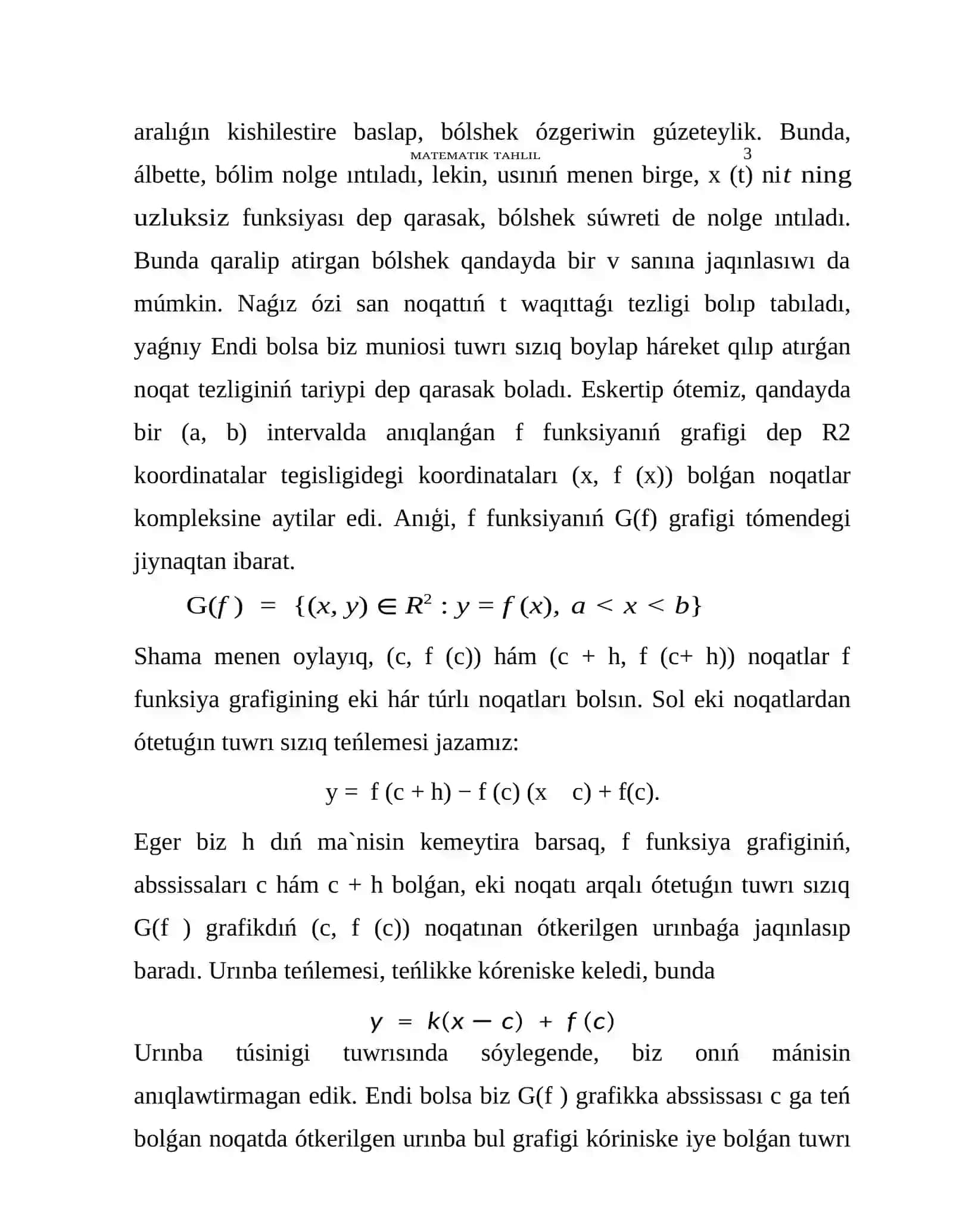 MATEMATIK TAHLIL 3