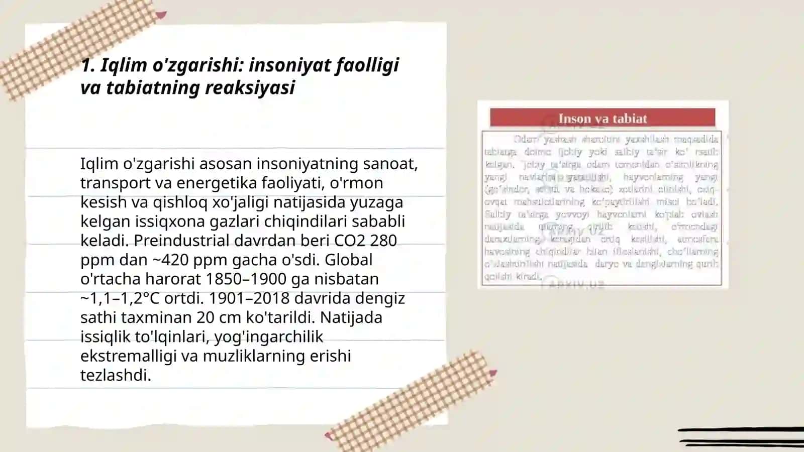 Insoniyatning tabiatga ta'siri va tabiatning unga javobi 3
